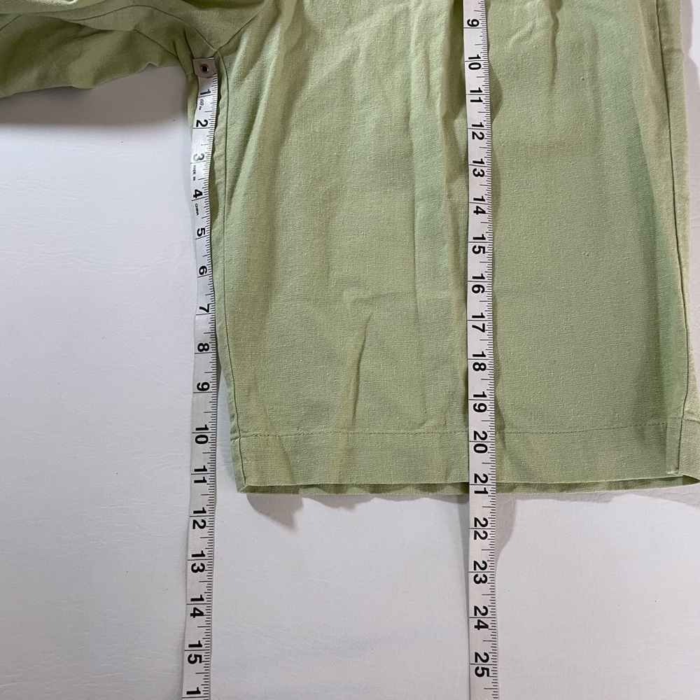 Pendleton Linen Blend Bermuda Shorts Woman’s Green Pockets Size 12 - Picture 7 of 11